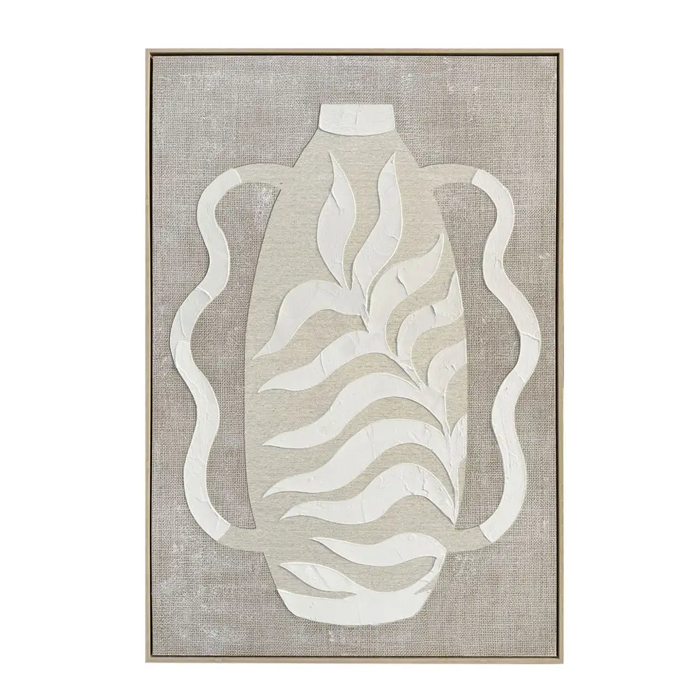 LIBERTA WHEAT ΠΙΝΑΚΑΣ ΔΙΑΚΟΣΜΗΤΙΚΟΣ ΜΕ ΚΟΡΝΙΖΑ 80x120x4cm ΚΑΜΒΑΣ ΜΠΕΖ ΛΕΥΚΟ PS