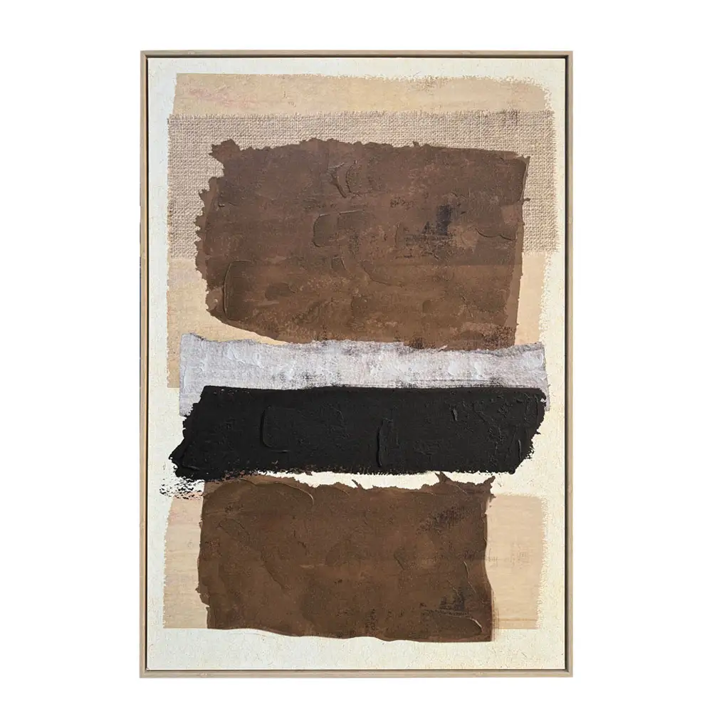 LIBERTA CRADLE ΠΙΝΑΚΑΣ ΔΙΑΚΟΣΜΗΤΙΚΟΣ ΜΕ ΚΟΡΝΙΖΑ 80x120x4cm ΚΑΜΒΑΣ ΜΠΕΖ ΚΑΦΕ ΜΑΥΡΟ ΓΚΡΙ PS