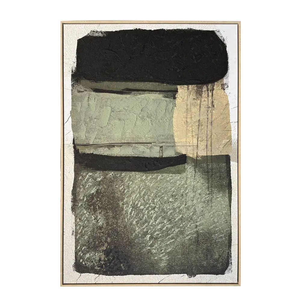 LIBERTA ALIGN ΠΙΝΑΚΑΣ ΔΙΑΚΟΣΜΗΤΙΚΟΣ ΜΕ ΚΟΡΝΙΖΑ 80x120x4cm ΚΑΜΒΑΣ ΠΡΑΣΙΝΟ ΓΚΡΙ PS