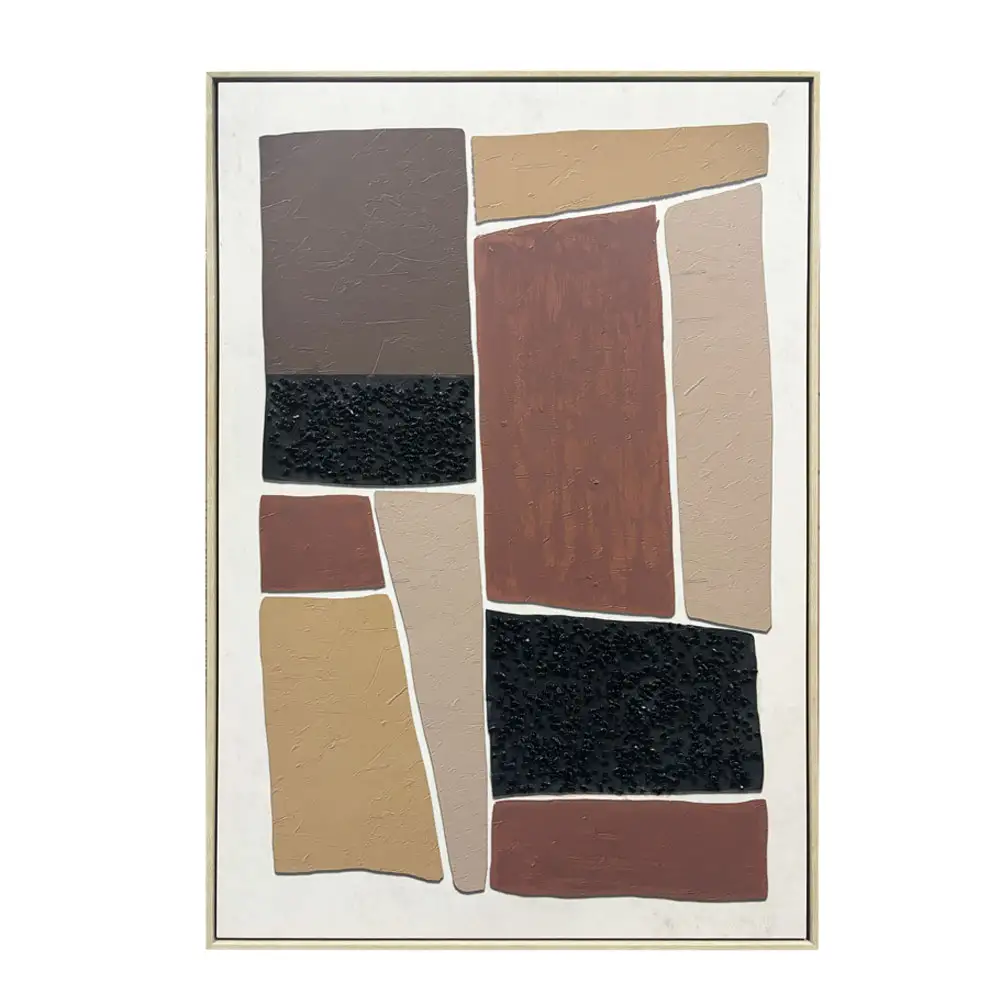 LIBERTA FRACTAL A ΠΙΝΑΚΑΣ ΔΙΑΚΟΣΜΗΤΙΚΟΣ ΜΕ ΚΟΡΝΙΖΑ 80x120x4cm ΚΑΜΒΑΣ ΜΠΕΖ ΚΑΦΕ ΜΑΥΡΟ PS