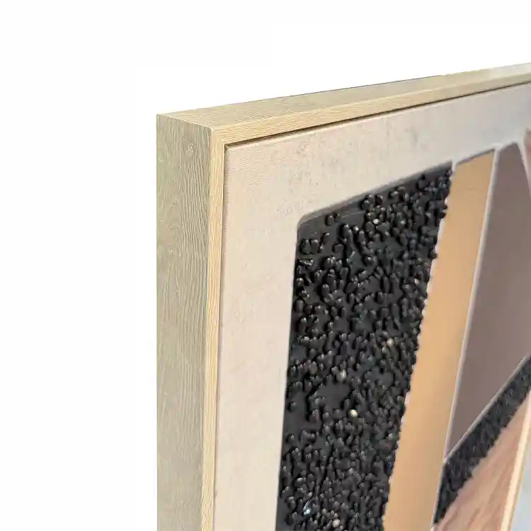 LIBERTA FRACTAL B ΠΙΝΑΚΑΣ ΔΙΑΚΟΣΜΗΤΙΚΟΣ ΜΕ ΚΟΡΝΙΖΑ 80x120x4cm ΚΑΜΒΑΣ ΜΠΕΖ ΚΑΦΕ ΜΑΥΡΟ PS