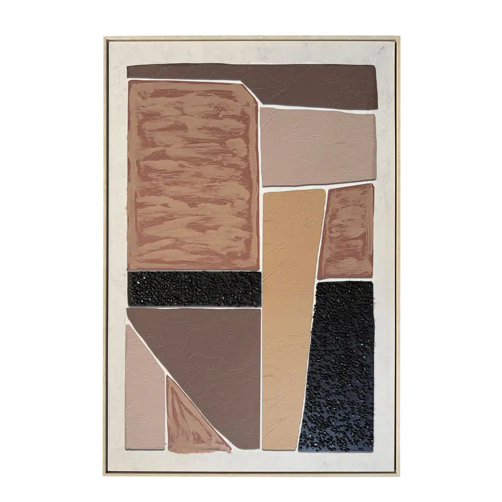 LIBERTA FRACTAL B ΠΙΝΑΚΑΣ ΔΙΑΚΟΣΜΗΤΙΚΟΣ ΜΕ ΚΟΡΝΙΖΑ 80x120x4cm ΚΑΜΒΑΣ ΜΠΕΖ ΚΑΦΕ ΜΑΥΡΟ PS