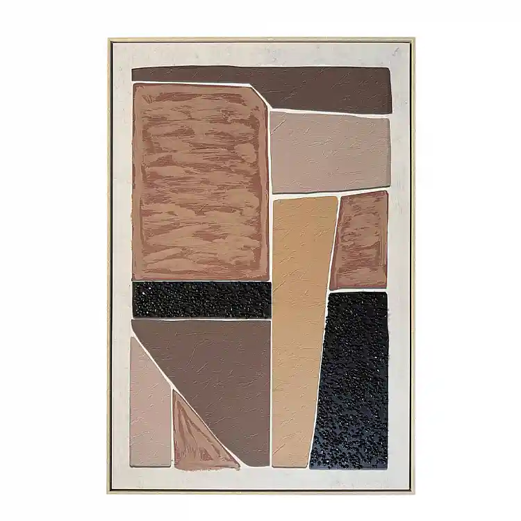 LIBERTA FRACTAL B ΠΙΝΑΚΑΣ ΔΙΑΚΟΣΜΗΤΙΚΟΣ ΜΕ ΚΟΡΝΙΖΑ 80x120x4cm ΚΑΜΒΑΣ ΜΠΕΖ ΚΑΦΕ ΜΑΥΡΟ PS