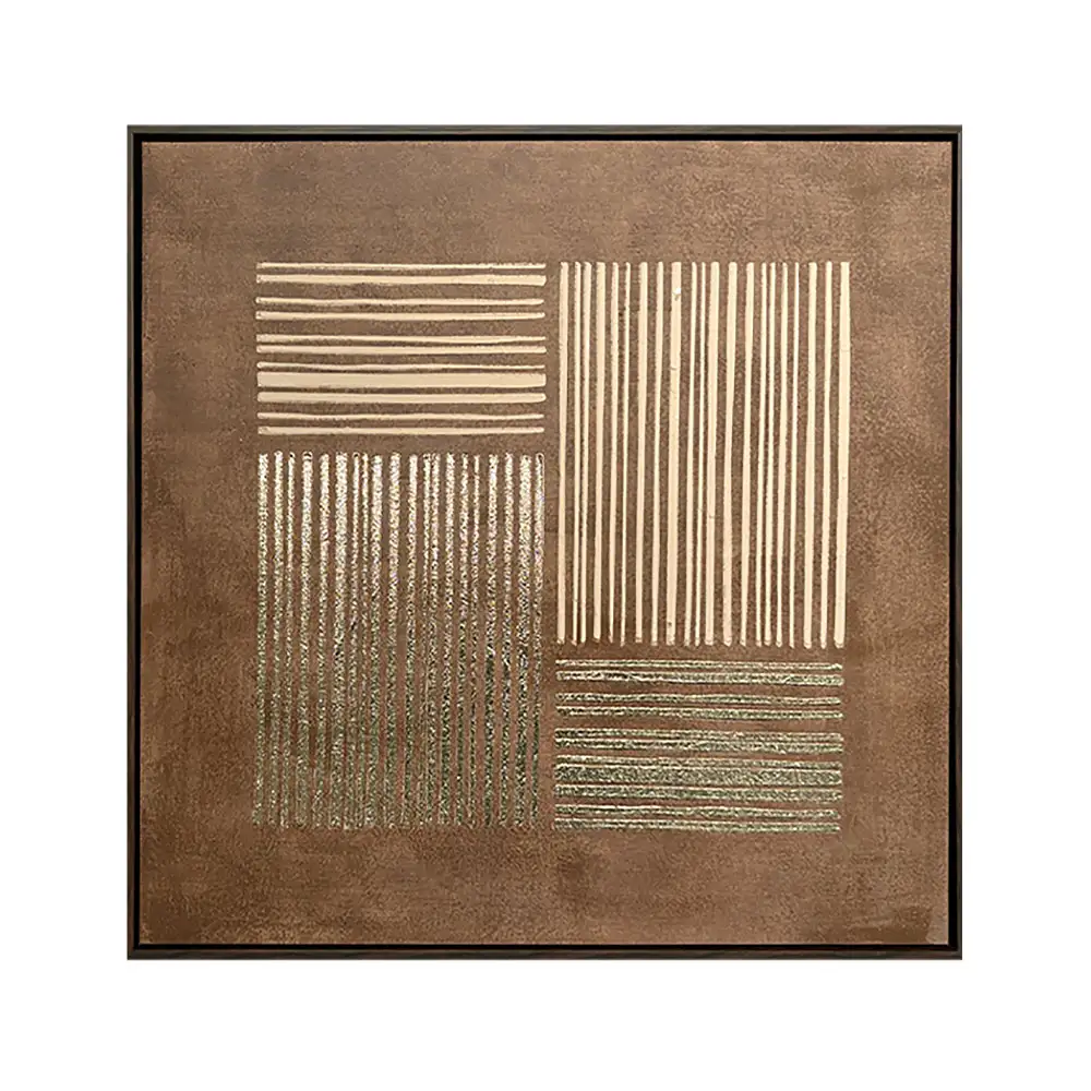 LIBERTA VAILO ΠΙΝΑΚΑΣ ΔΙΑΚΟΣΜΗΤΙΚΟΣ ΜΕ ΚΟΡΝΙΖΑ 80x80x4cm ΚΑΜΒΑΣ ΚΑΦΕ ΜΠΕΖ PS