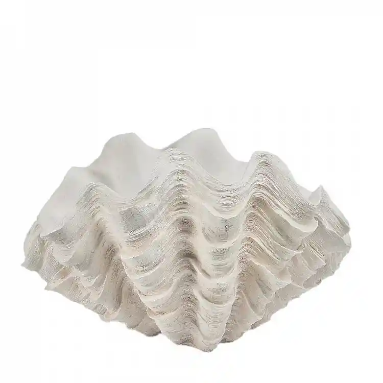 LIBERTA CORALIA ΓΛΑΣΤΡΑ ΚΟΡΑΛΙ 49x32x29cm RESIN OFF WHITE