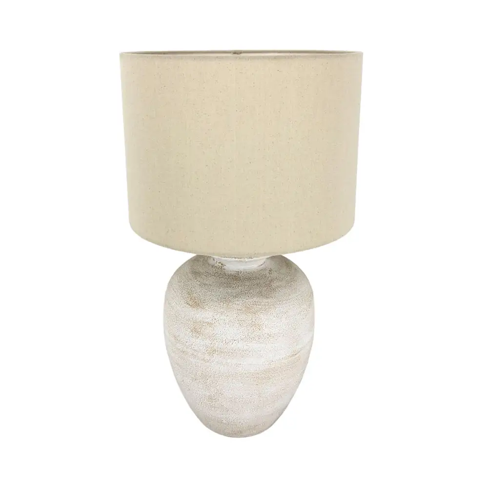 LIBERTA ORILIA ΦΩΤΙΣΤΙΚΟ ΕΠΙΤΡΑΠΕΖΙΟ 35x35x61cm ΜΕΤΑΛΛΟ ΛΕΥΚΟ ΜΠΕΖ ΚΑΜΒΑΣ