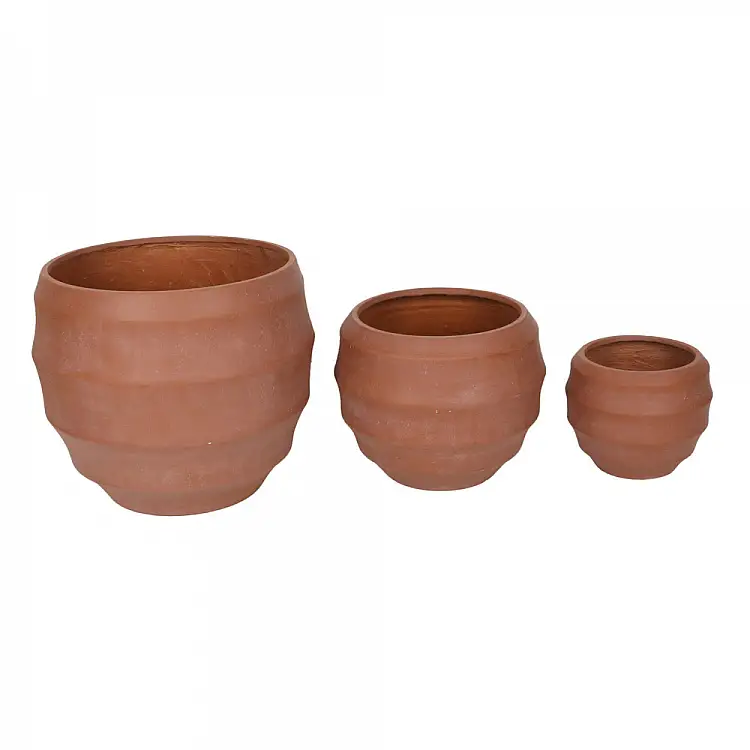 LIBERTA FLORRA ΚΑΣΠΩ SET 3ΤΜΧ 54x54x48cm MgO TERRACOTTA