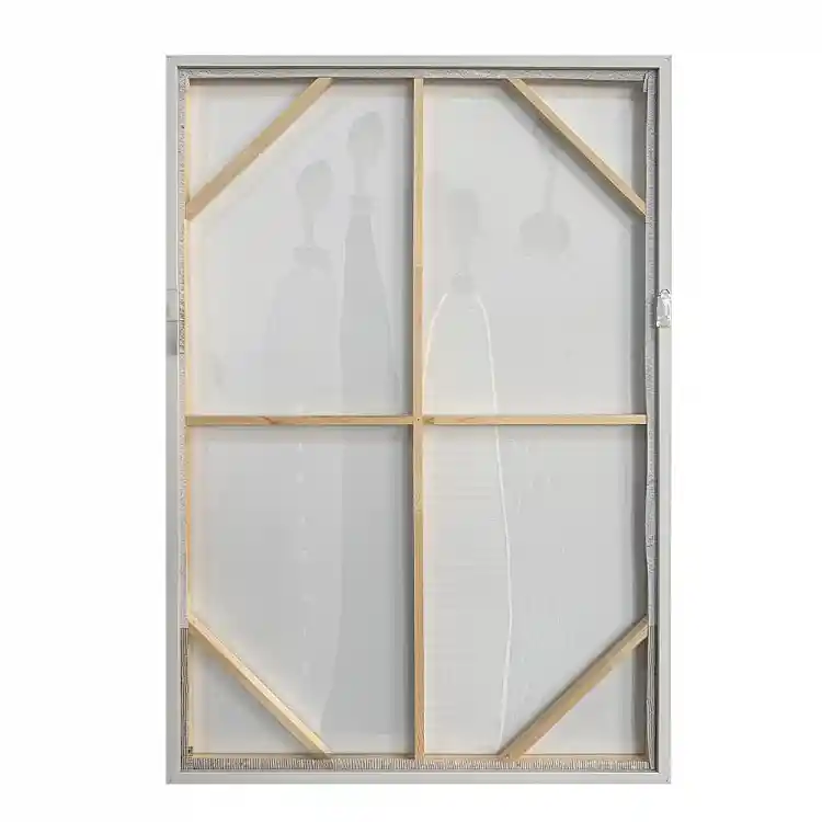 LIBERTA TRINITY ΠΙΝΑΚΑΣ ΔΙΑΚΟΣΜΗΣΗΣ ΜΕ ΚΟΡΝΙΖΑ 80x120x4cm ΚΑΜΒΑΣ OFF WHITE STONE GREY ΞΥΛΟ ΓΚΡΙ
