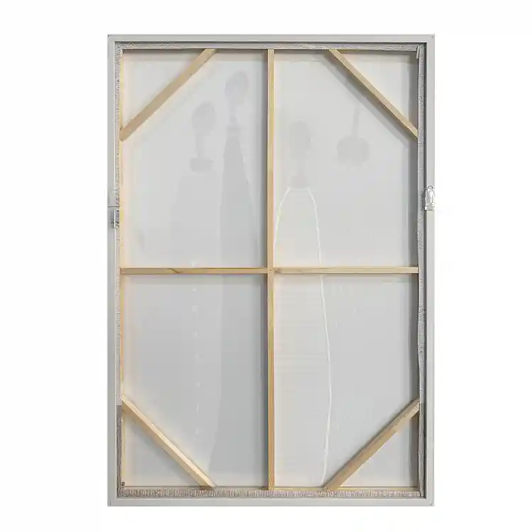 LIBERTA TRINITY ΠΙΝΑΚΑΣ ΔΙΑΚΟΣΜΗΣΗΣ ΜΕ ΚΟΡΝΙΖΑ 80x120x4cm ΚΑΜΒΑΣ OFF WHITE STONE GREY ΞΥΛΟ ΚΑΦΕ ΑΝΟΙΧΤΟ