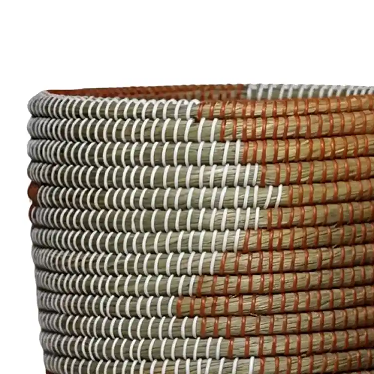 LIBERTA ZURI ΚΑΛΑΘΙ SET 3ΤΜΧ 37x37x37cm KANSGRASS ΦΥΣΙΚΟ ΛΕΥΚΟ ΠΛΑΣΤΙΚΟ TERRACOTTA