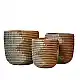 LIBERTA ZURI ΚΑΛΑΘΙ SET 3ΤΜΧ 37x37x37cm KANSGRASS ΦΥΣΙΚΟ ΛΕΥΚΟ ΠΛΑΣΤΙΚΟ TERRACOTTA