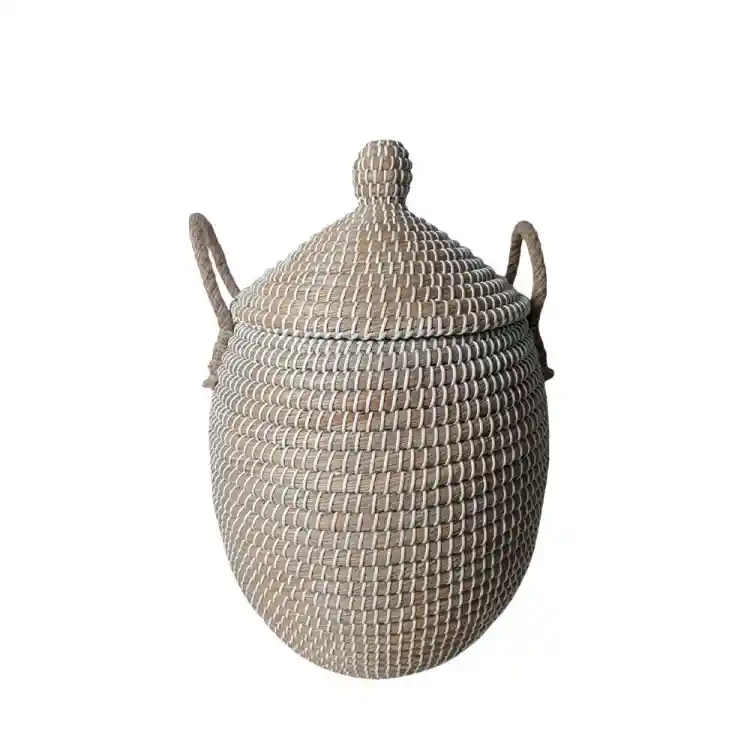 LIBERTA KAVI ΚΑΛΑΘΙ ΜΕ ΚΑΠΑΚΙ 30x30x54cm KANSGRASS ΦΥΣΙΚΟ ΛΕΥΚΟ ΠΛΑΣΤΙΚΟ
