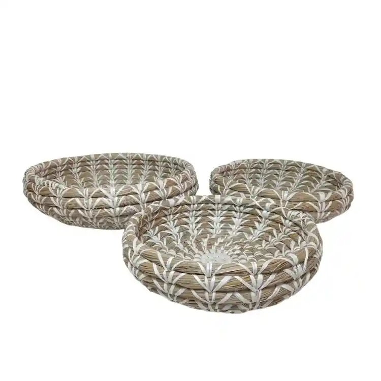 LIBERTA SURI ΜΠΩΛ ΔΙΑΚΟΣΜΗΣΗΣ SET 3ΤΜΧ 45x45x14cm KANSGRASS ΦΥΣΙΚΟ ΛΕΥΚΟ ΠΛΑΣΤΙΚΟ