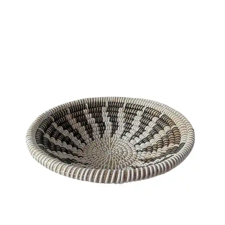 LIBERTA SARIN ΜΠΩΛ ΔΙΑΚΟΣΜΗΣΗΣ 35x35x10cm KANSGRASS ΦΥΣΙΚΟ ΛΕΥΚΟ ΠΛΑΣΤΙΚΟ ΜΑΥΡΟ