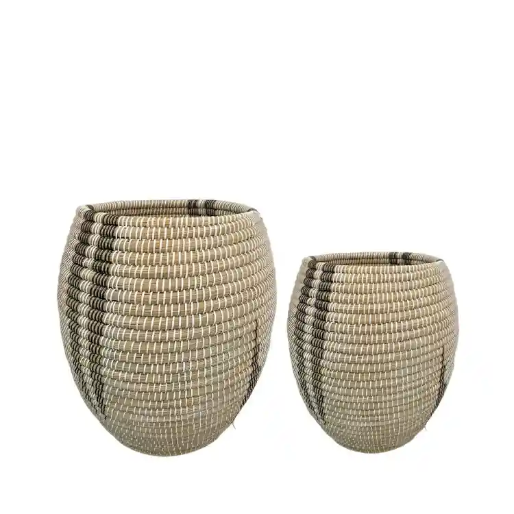 LIBERTA AKI ΚΑΛΑΘΙ SET 2ΤΜΧ 38x38x53cm KANSGRASS ΦΥΣΙΚΟ ΛΕΥΚΟ ΠΛΑΣΤΙΚΟ ΜΑΥΡΟ