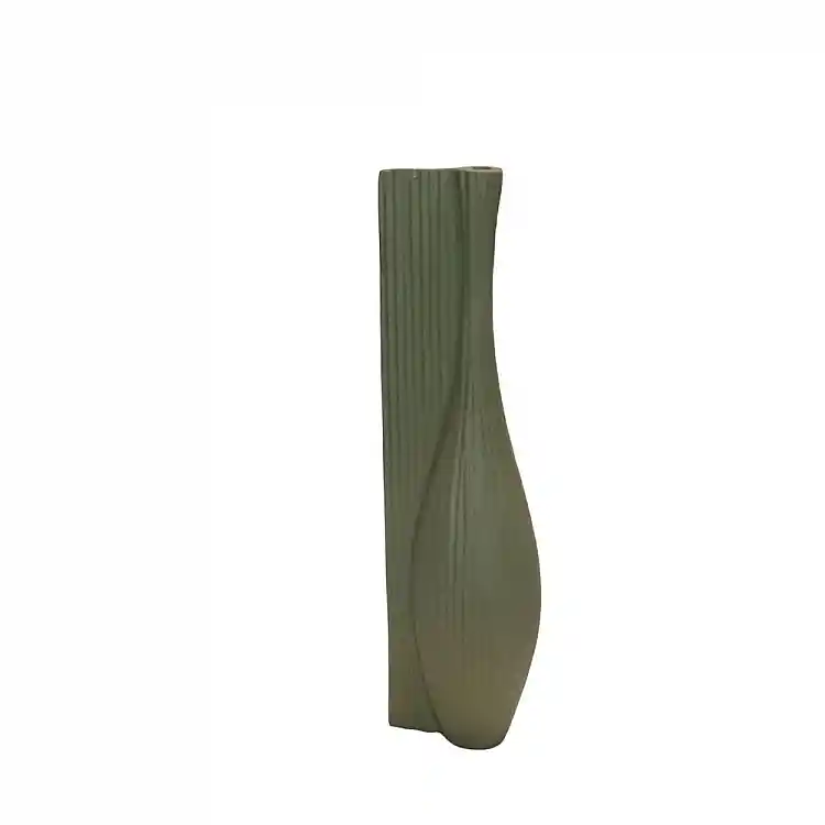 LIBERTA VOLINA ΒΑΖΟ 11x9x40cm ΑΛΟΥΜΙΝΙΟ ΠΡΑΣΙΝΟ TEXTURED