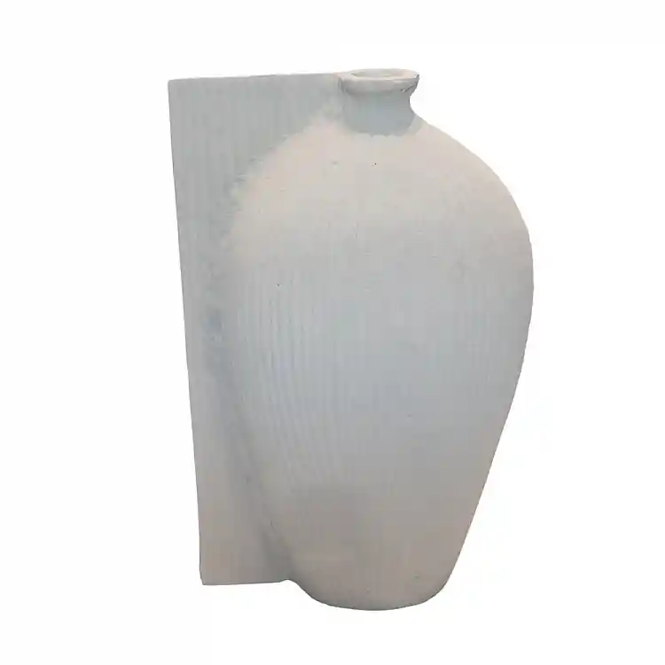 LIBERTA VOLINA ΒΑΖΟ 21x10x32cm ΑΛΟΥΜΙΝΙΟ ΛΕΥΚΟ TEXTURED