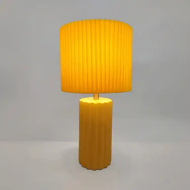 LIBERTA RIBLINE ΦΩΤΙΣΤΙΚΟ ΕΠΙΤΡΑΠΕΖΙΟ 25x25x46cm ΚΕΡΑΜΙΚΟ ΚΙΤΡΙΝΟ ΥΦΑΣΜΑ ΚΙΤΡΙΝΟ
