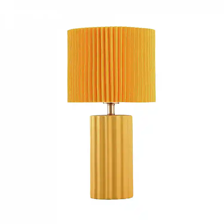 LIBERTA RIBLINE ΦΩΤΙΣΤΙΚΟ ΕΠΙΤΡΑΠΕΖΙΟ 25x25x46cm ΚΕΡΑΜΙΚΟ ΚΙΤΡΙΝΟ ΥΦΑΣΜΑ ΚΙΤΡΙΝΟ