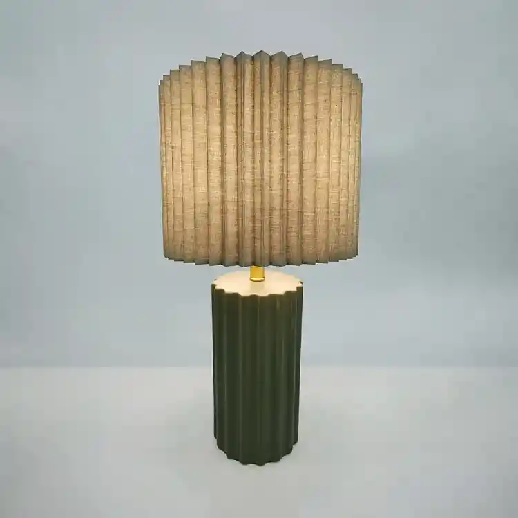 LIBERTA RIBLINE ΦΩΤΙΣΤΙΚΟ ΕΠΙΤΡΑΠΕΖΙΟ 25x25x46cm ΚΕΡΑΜΙΚΟ ΠΡΑΣΙΝΟ ΥΦΑΣΜΑ ΠΡΑΣΙΝΟ