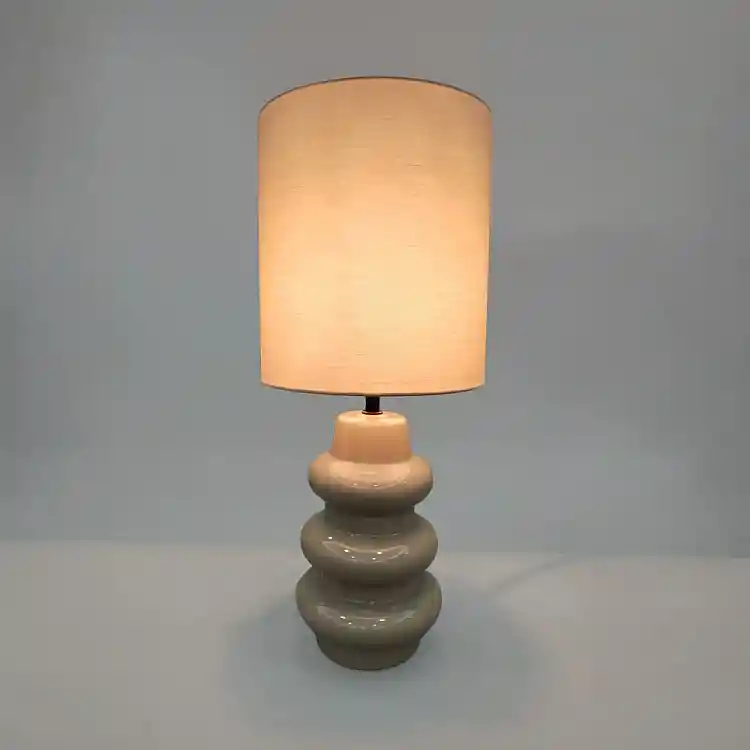 LIBERTA WAVE ΦΩΤΙΣΤΙΚΟ ΕΠΙΤΡΑΠΕΖΙΟ 20x20x46.5cm ΚΕΡΑΜΙΚΟ ΜΠΕΖ ΥΦΑΣΜΑ ΜΠΕΖ