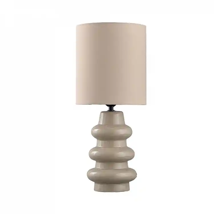 LIBERTA WAVE ΦΩΤΙΣΤΙΚΟ ΕΠΙΤΡΑΠΕΖΙΟ 20x20x46.5cm ΚΕΡΑΜΙΚΟ ΜΠΕΖ ΥΦΑΣΜΑ ΜΠΕΖ