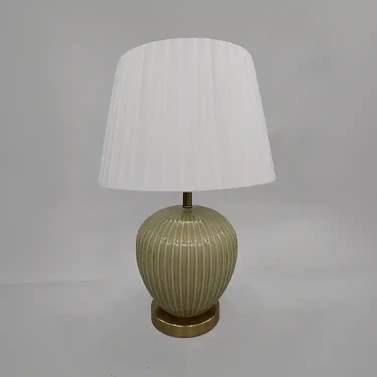 LIBERTA SERA ΦΩΤΙΣΤΙΚΟ ΕΠΙΤΡΑΠΕΖΙΟ 35x35x52cm ΚΕΡΑΜΙΚΟ ΛΑΔΙ ΜΕΤΑΞΩΤΟ ΥΦΑΣΜΑ ΛΕΥΚΟ