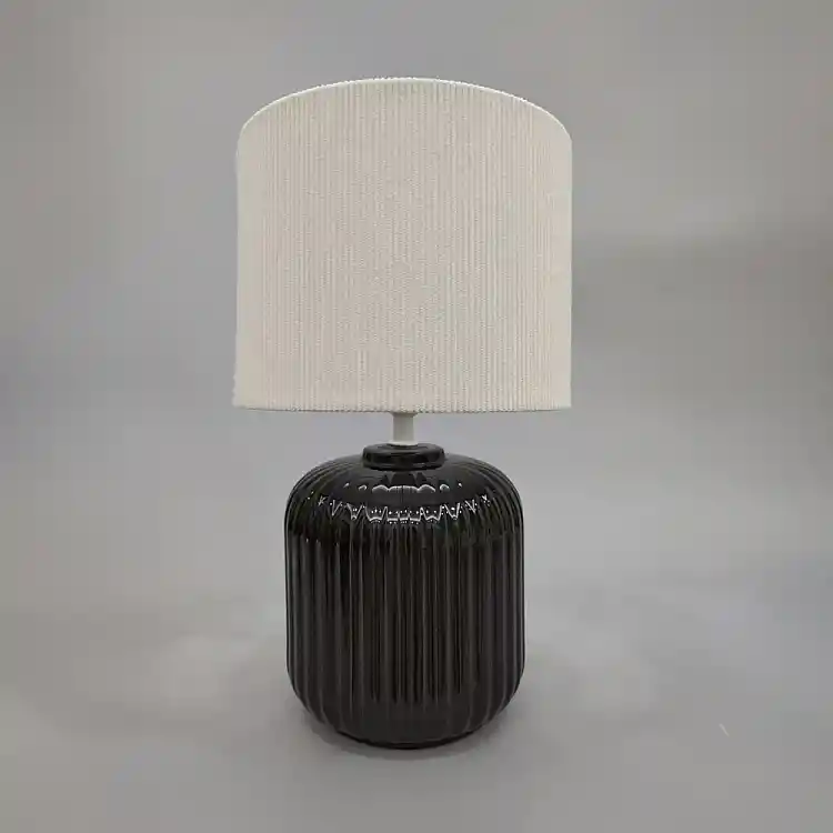 LIBERTA NIM ΦΩΤΙΣΤΙΚΟ ΕΠΙΤΡΑΠΕΖΙΟ 20x20x34cm ΚΕΡΑΜΙΚΟ ΜΑΥΡΟ ΥΦΑΣΜΑ ΛΕΥΚΟ