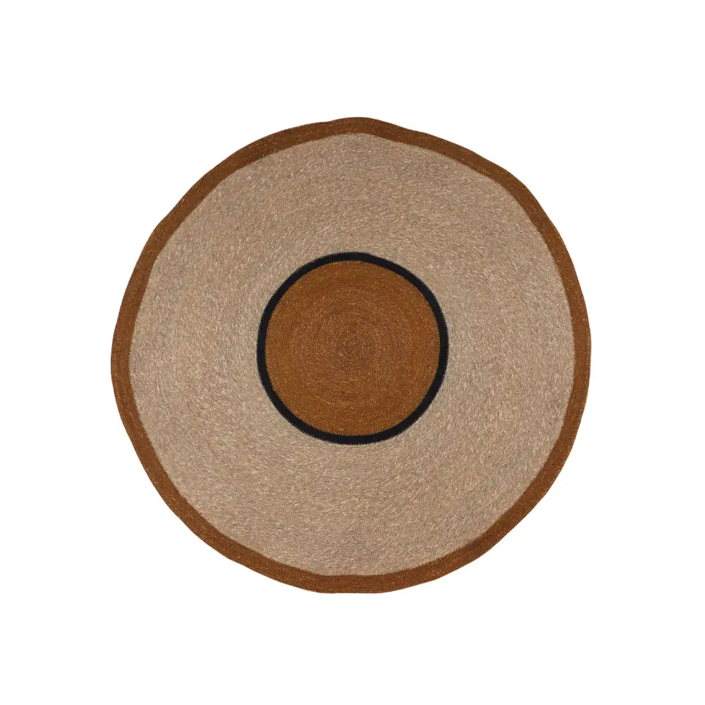 LIBERTA WAVEA ΧΑΛΑΚΙ 120x120cm SEAGRASS ΦΥΣΙΚΟ TERRA ΜΑΥΡΟ