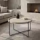 LIBERTA FUN COFFEE TABLE SAND BEIGE ΜΑΥΡΟ 63x63x42cm