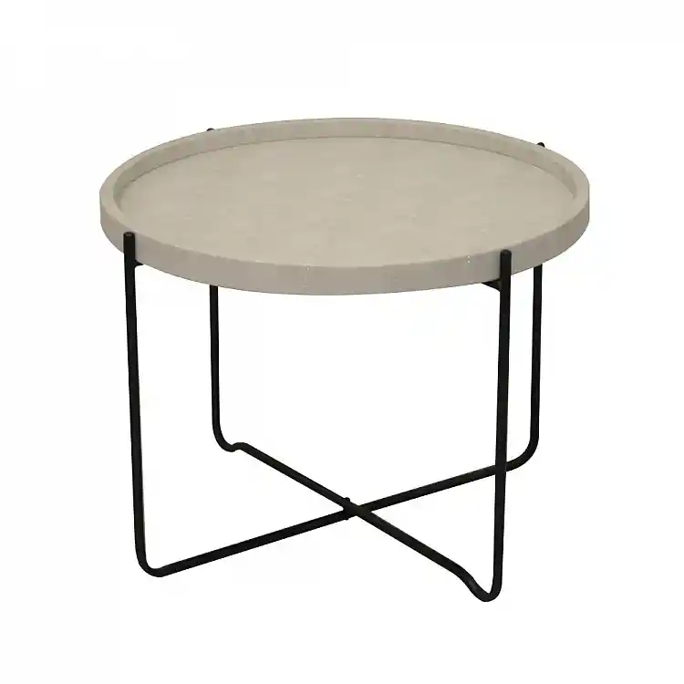 LIBERTA FUN COFFEE TABLE SAND BEIGE ΜΑΥΡΟ 63x63x42cm