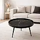 LIBERTA MARM COFFEE TABLE ΜΑΥΡΟ ΜΕ PATTERN ΜΑΥΡΟ 60x60x45cm