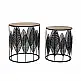 LIBERTA LEAF COFFEE TABLE SET 2ΤΕΜ ΜΑΥΡΟ ΦΥΣΙΚΟ 40x40x45 LIBERTA LEAF COFFEE TABLE SET 2ΤΕΜ ΜΑΥΡΟ ΦΥΣΙΚΟ 40x40x45