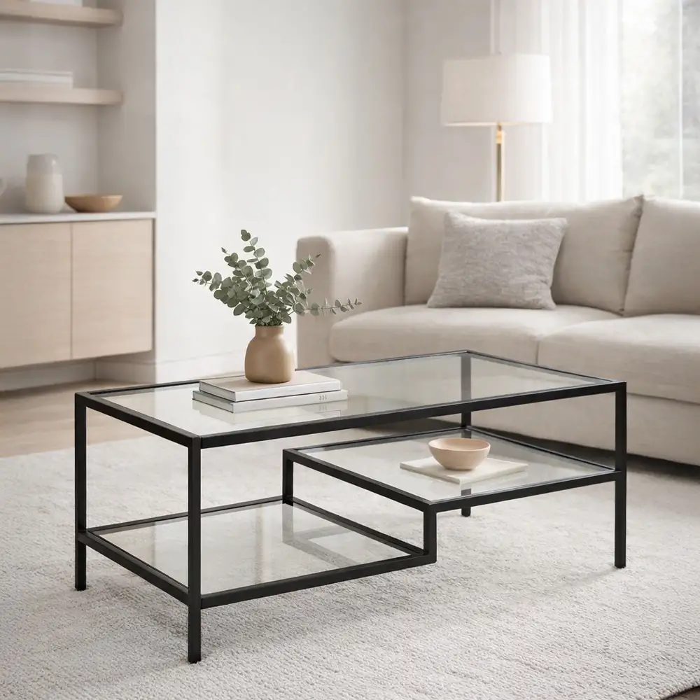 LIBERTA STEP COFFEE TABLE ΜΑΥΡΟ 110x50x42cm