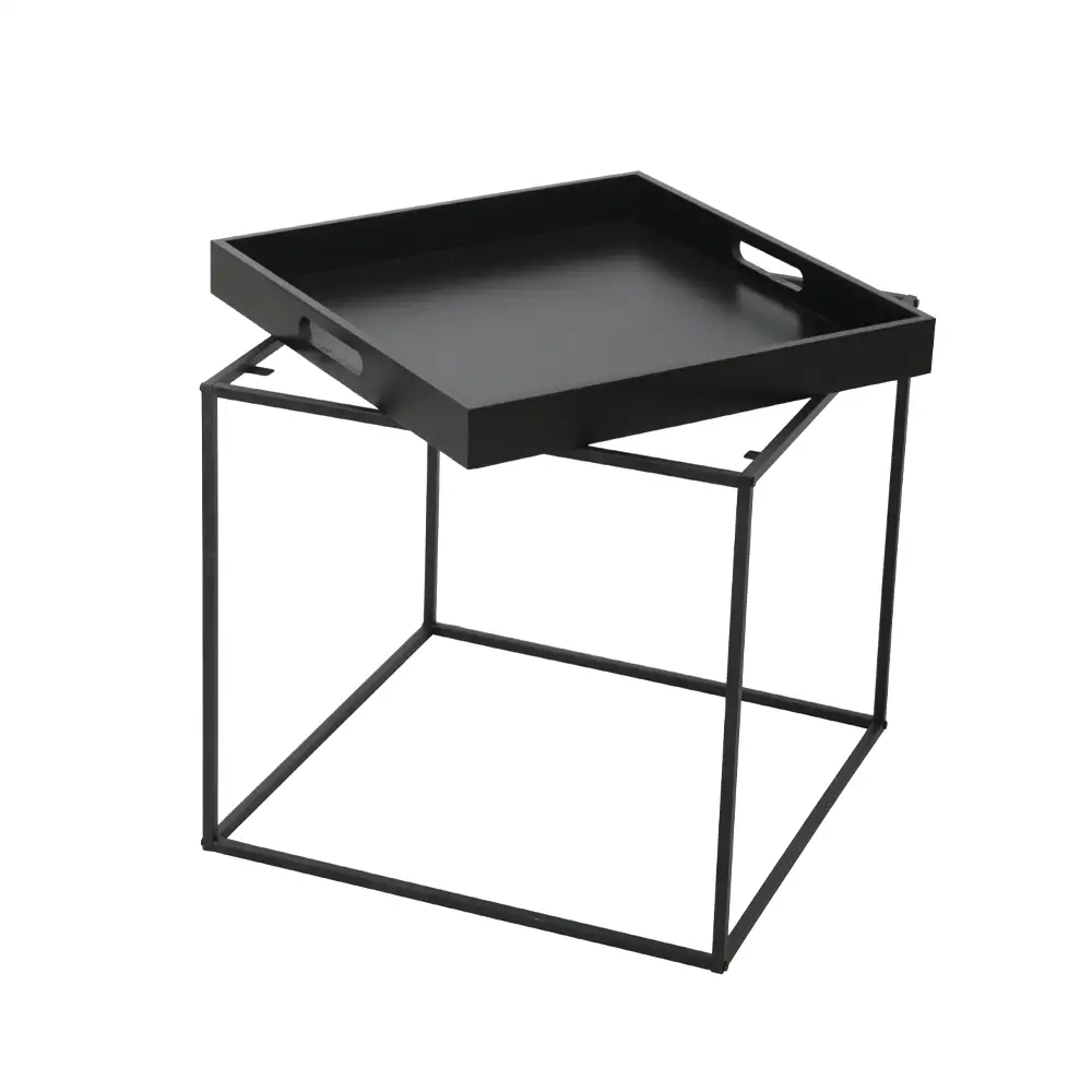 LIBERTA BUTLER SIDE TABLE ΜΑΥΡΟ 45x45x45cm
