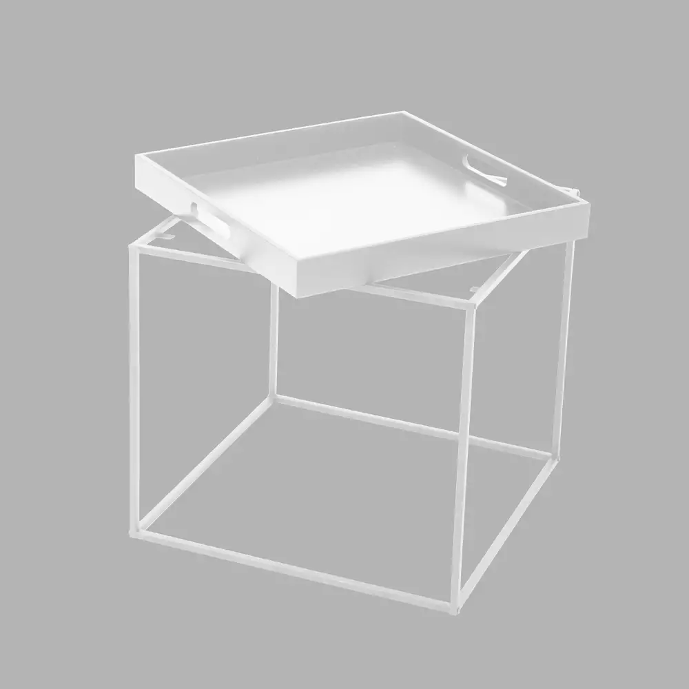 LIBERTA BUTLER SIDE TABLE ΛΕΥΚΟ 45x45x45cm