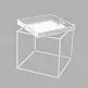 LIBERTA BUTLER SIDE TABLE ΛΕΥΚΟ 45x45x45cm
