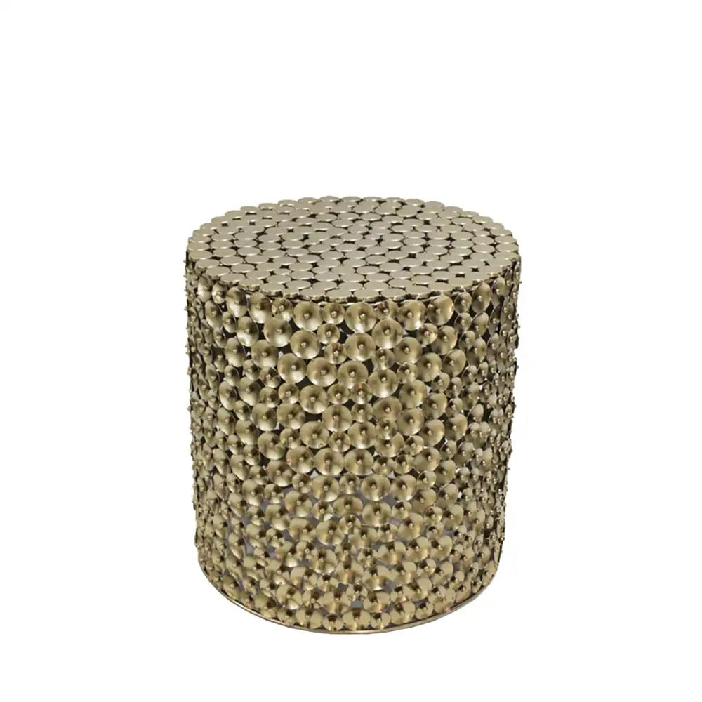 LIBERTA POPPY COFFEE TABLE SET 2ΤΕΜ ΧΡΥΣΟ ANTIQUE 44x44x46.5cm