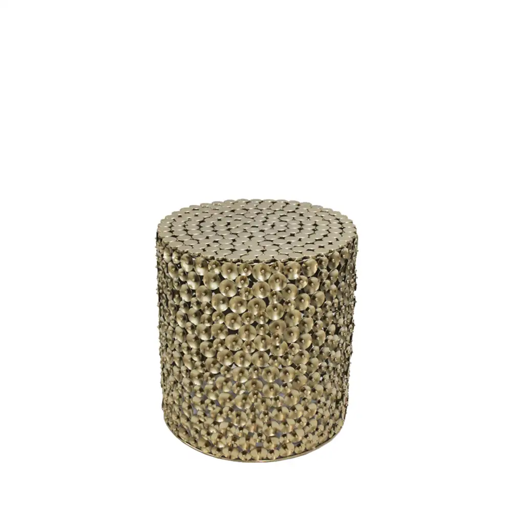 LIBERTA POPPY COFFEE TABLE SET 2ΤΕΜ ΧΡΥΣΟ ANTIQUE 44x44x46.5cm