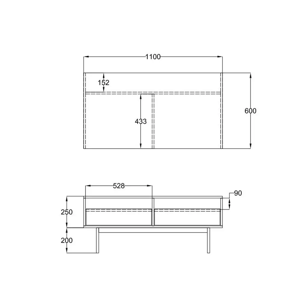 LIBERTA GROOVES COFFEE TABLE 2ΣΥΡΤΑΡΙΑ ΚΑΡΥΔΙ ΓΚΡΙ 110x60x45cm