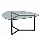 LIBERTA ROCKS COFFEE TABLE SET 2ΤΕΜ ΔΙΑΦΑΝΟ FUME ΜΑΥΡΟ 82x59x40cm