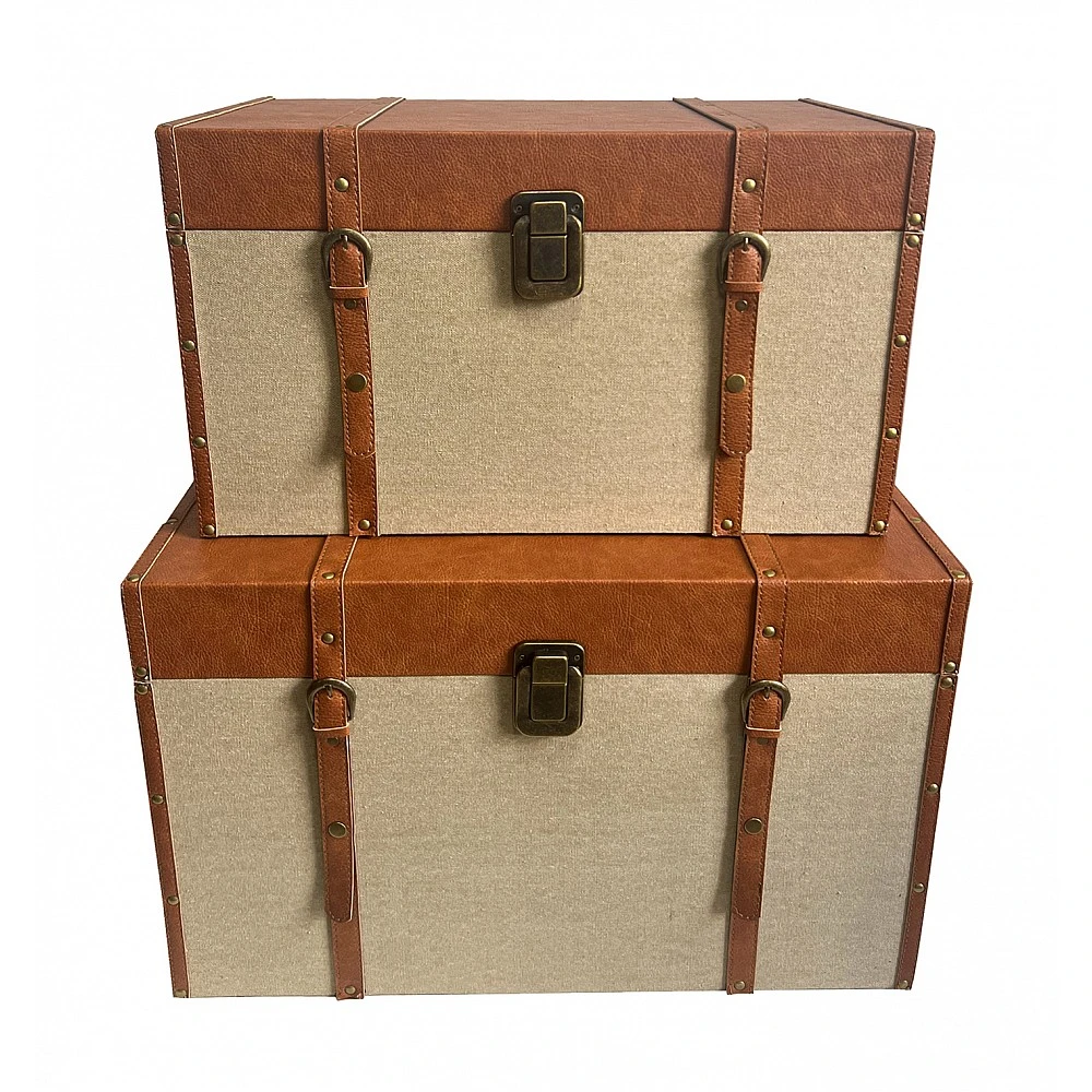 LIBERTA RIND ΜΠΑΟΥΛΑ SET 2ΤΜΧ 64x40x40 MDF ΜΠΕΖ ΚΑΦΕ ΥΦΑΣΜΑ