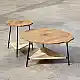 LIBERTA TREE COFFEE TABLE ΦΥΣΙΚΟ ΜΑΥΡΟ 80x80x42cm