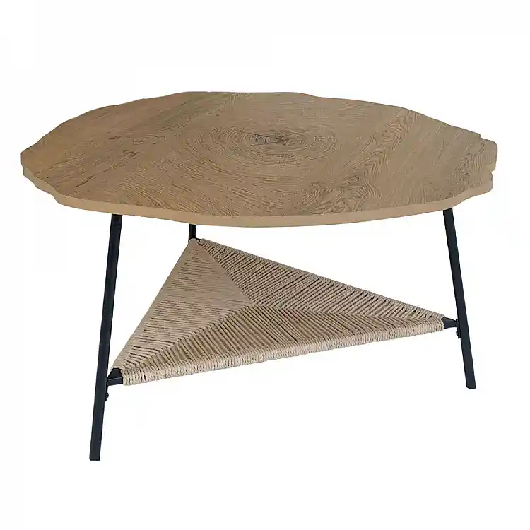 LIBERTA TREE COFFEE TABLE ΦΥΣΙΚΟ ΜΑΥΡΟ 80x80x42cm