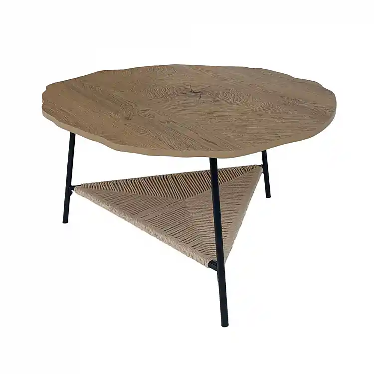 LIBERTA TREE COFFEE TABLE ΦΥΣΙΚΟ ΜΑΥΡΟ 80x80x42cm