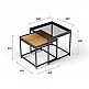 LIBERTA HARMONICA SIDE TABLE SET 2ΤΕΜ ΦΥΣΙΚΟ ΦΙΜΕ ΜΑΥΡΟ 50x50x49 LIBERTA HARMONICA SIDE TABLE SET 2ΤΕΜ ΦΥΣΙΚΟ ΦΙΜΕ ΜΑΥΡΟ 50x50x49