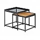LIBERTA HARMONICA SIDE TABLE SET 2ΤΕΜ ΦΥΣΙΚΟ ΦΙΜΕ ΜΑΥΡΟ 50x50x49 LIBERTA HARMONICA SIDE TABLE SET 2ΤΕΜ ΦΥΣΙΚΟ ΦΙΜΕ ΜΑΥΡΟ 50x50x49