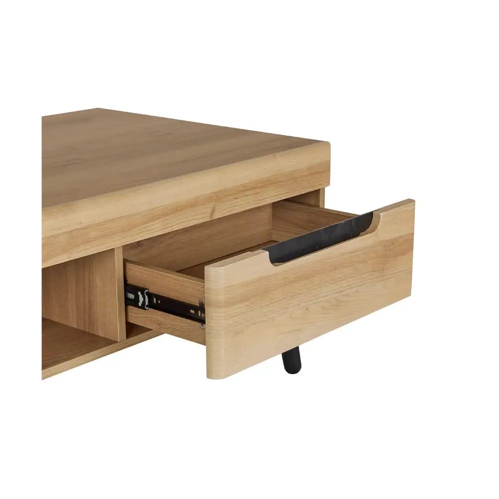 LIBERTA GRIF COFFEE TABLE 2ΣΥΡΤΑΡΙΑ ΦΥΣΙΚΟ ΜΑΥΡΟ 107x67x46cm