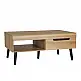 LIBERTA GRIF COFFEE TABLE 2ΣΥΡΤΑΡΙΑ ΦΥΣΙΚΟ ΜΑΥΡΟ 107x67x46cm
