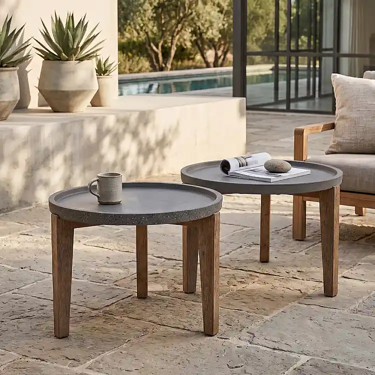 LIBERTA ORRIN COFFEE TABLE ΑΝΘΡΑΚΙ ΦΥΣΙΚΟ 73x73x48cm